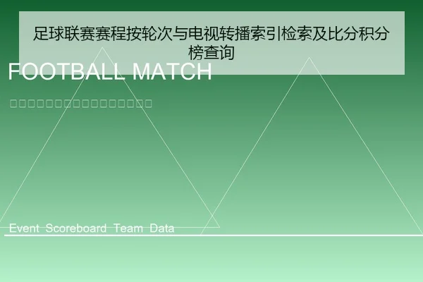 足球联赛赛程按轮次与电视转播索引检索及比分积分榜查询